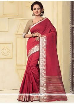 Preferable Cotton Silk Maroon Traditional Saree