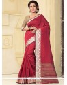 Preferable Cotton Silk Maroon Traditional Saree