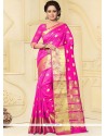 Marvelous Hot Pink Art Silk Designer Traditional Saree