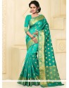 Vivid Art Silk Sea Green Designer Traditional Saree