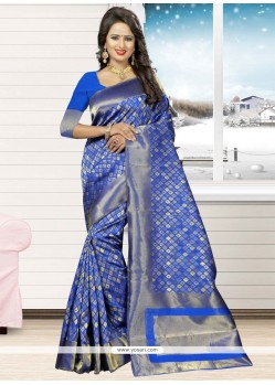 Fabulous Blue Traditional Designer Saree