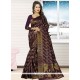 Incredible Jacquard Silk Purple Designer Traditional Saree