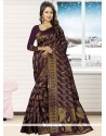 Incredible Jacquard Silk Purple Designer Traditional Saree