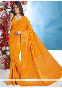 Art Silk Mustard Designer Traditional Saree