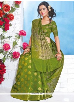 Art Silk Green Traditional Designer Saree