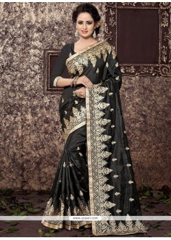 Black Art Silk Designer Traditional Saree