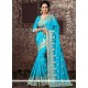 Art Silk Turquoise Designer Traditional Saree