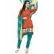 Green And Orange Churidar Suit