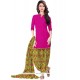 Print Work Cotton Hot Pink Punjabi Suit