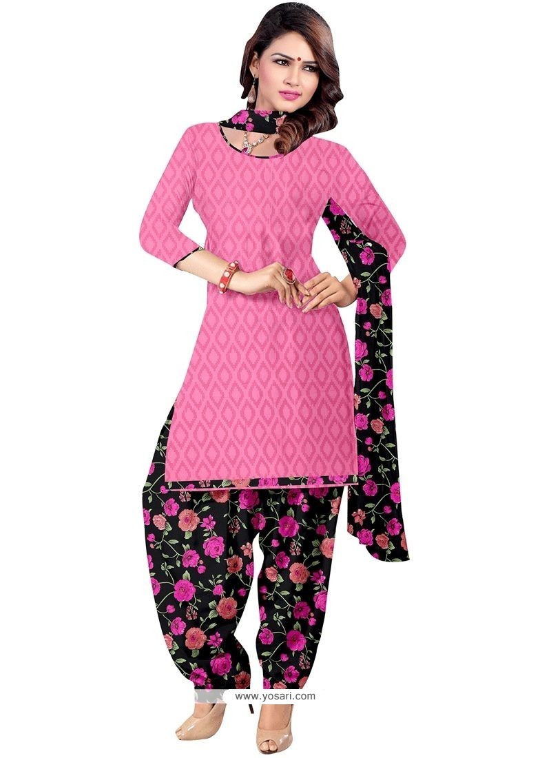 Buy Print Work Cotton Punjabi Suit | Churidar Salwar Suits