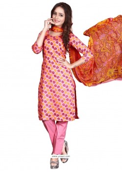 Multi Colour Cotton Churidar Suit