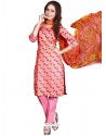 Multi Colour Cotton Churidar Suit