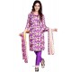 Purple Cotton Churidar Suit