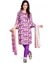 Purple Cotton Churidar Suit