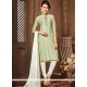 Lace Work Cotton Green Churidar Designer Suit