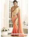 Prachi Desai Peach Faux Georgette Shaded Saree