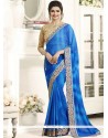 Prachi Desai Blue Faux Georgette Classic Saree