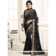 Prachi Desai Faux Chiffon Patch Border Work Black Classic Designer Saree