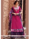 Cotton Satin Hot Pink Designer Palazzo Suit