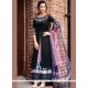 Print Work Black Cotton Satin Designer Palazzo Suit