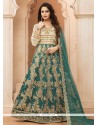 Lace Work Tafeta Silk Floor Length Anarkali Suit