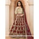 Tafeta Silk Crimson Floor Length Anarkali Suit