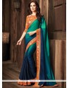 Teal Art Silk Shaded Saree