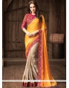 Embroidered Work Faux Georgette Designer Half N Half Saree