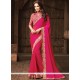 Hot Pink Faux Chiffon Classic Saree