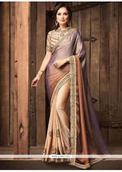 Beige And Grey Shaded Saree