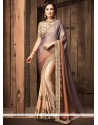 Beige And Grey Shaded Saree