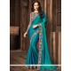 Satin Silk Embroidered Work Classic Designer Saree