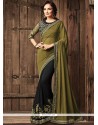 Embroidered Work Faux Georgette Designer Half N Half Saree