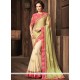 Patch Border Work Green Faux Georgette Classic Saree