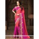 Hot Pink And Orange Shaded Saree