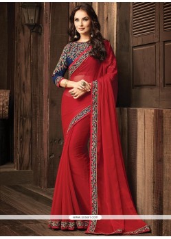 Patch Border Work Classic Designer Saree