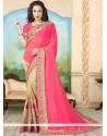 Embroidered Work Faux Chiffon Designer Half N Half Saree