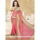 Embroidered Work Pink Classic Designer Saree