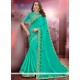 Faux Chiffon Sea Green Classic Saree