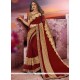 Maroon Faux Chiffon Classic Designer Saree