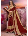 Maroon Faux Chiffon Classic Designer Saree