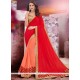 Faux Georgette Embroidered Work Half N Half Saree