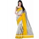 Art Silk Grey And Yellow Casual Saree