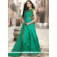 Tafeta Silk Sea Green Floor Length Anarkali Suit