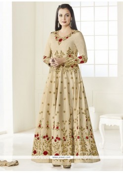 Diya Mirza Cream Floor Length Anarkali Suit