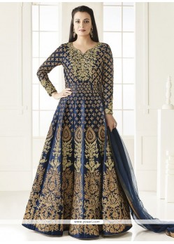 Diya Mirza Embroidered Work Navy Blue Floor Length Anarkali Suit