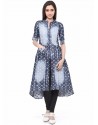 Multi Colour Print Work Party Wear Kurti