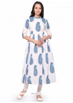 Blue And White Party Wear Kurti