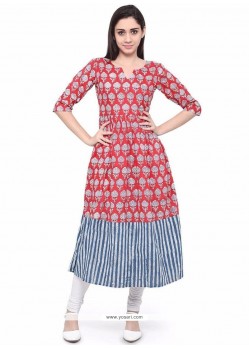 Cotton Multi Colour Party Wear Kurti