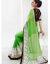 White And Green Georgette Saree